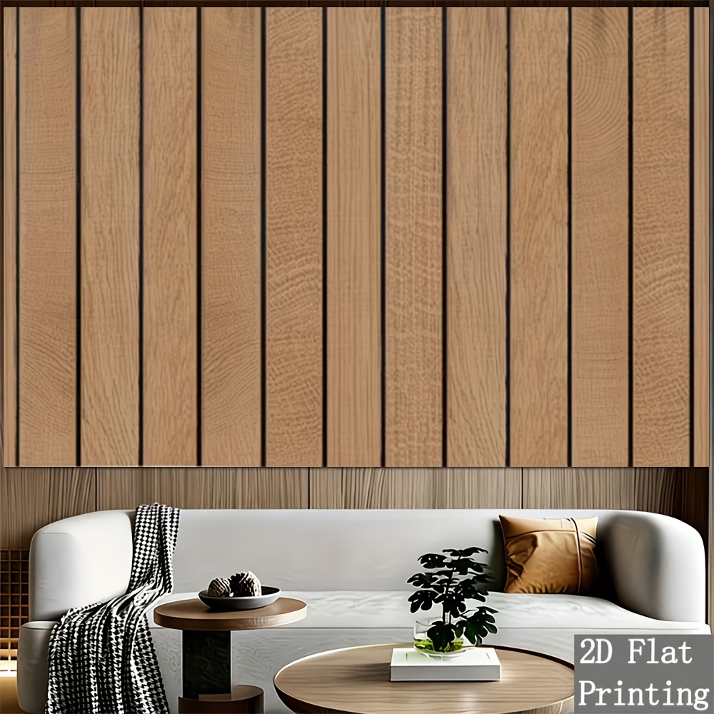 2D Flat Wood Slat Wall Backdrop, Polyester Fabric